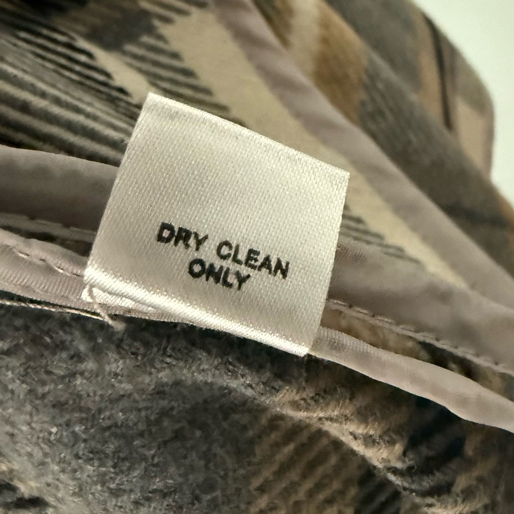 NWOT For Cynthia Plaid Fringe Jacket Coat L 3/4 Sleeve Buckle Snap Button Sz L - Picture 11 of 11